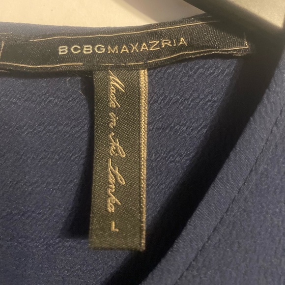 BCBG Max Azria Navy Blue Sleeveless Blouse Women’s Lg - Picture 3 of 8